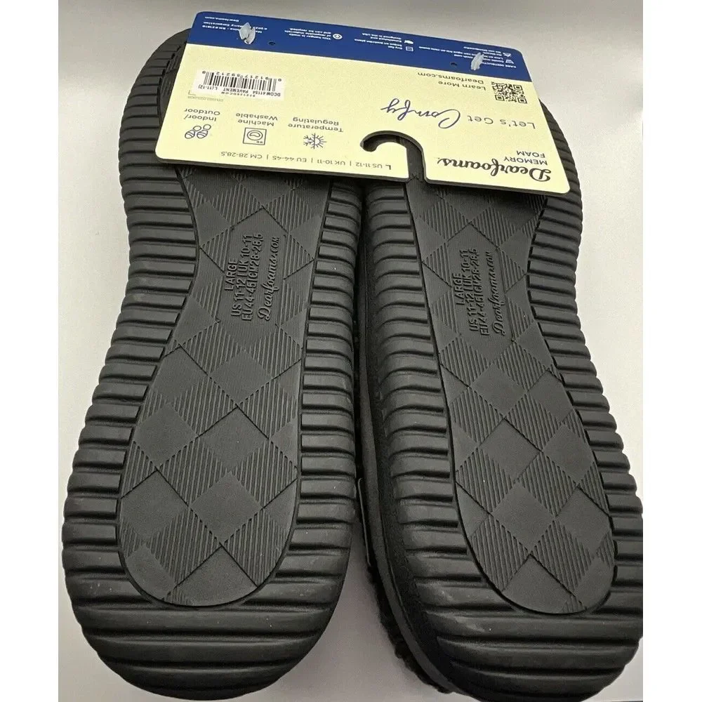 Dearfoams Alexander Microsuede Men's Moccasin Slippers New Sz‎ 11-12 Memory Foam